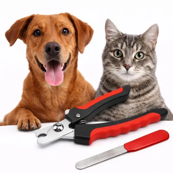 Kit Alicate Cortador de Unha com Lixa para Gato Cachorro Pet Higiene Pata Patinha