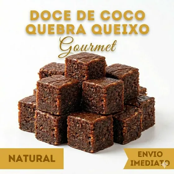 Quebra Queixo Gourmet Tradicional Doce de Coco Caramelizado Macio e Saboroso Ideal para Festas