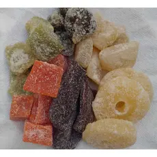 Misto 6 sabores - 300g - Abacaxi, Abóbora, Bananinha, Cidra, Figo e Mamão Verde - delicioso mix de frutas cristalizadas