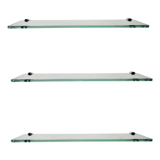 Kit - 3 Prateleira Porta Shampoo - Vidro - 50x10cm - 8mm