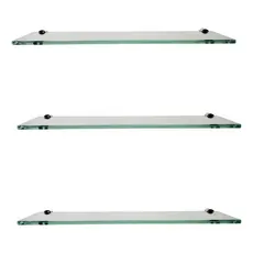 Kit - 3 Prateleira Porta Shampoo - Vidro - 50x10cm - 8mm