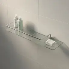 Porta Shampoo Com Saboneteira - Vidro - 40x10 8mm