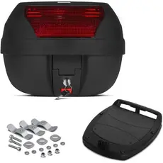 Bauleto Moto 28 Litros Pro Tork Smart Box Bau Lente Vermelha Motoboy Entregas Mercado Caixa Delivery