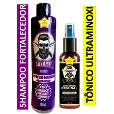Kit Shampoo Cabelo e Barba Fortalecedor D'LUst 250ml e Pro Braber Original 120ml