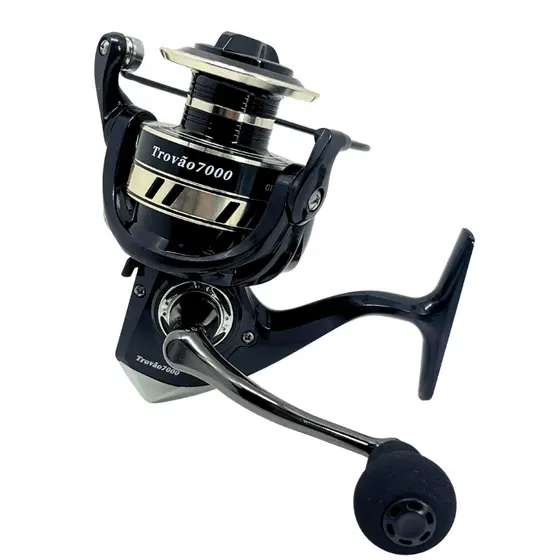 Molinete Pesca 6 Rolamentos Drag 10 Kg Carretel De Aluminio Trovão 7000