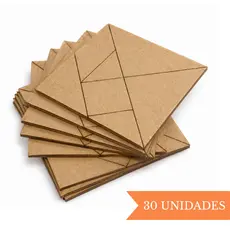 Kit 30 Tangram Educativo Criança Brinquedo Infantil Pedagógico Lembrancinhas Escola Mdf Cru