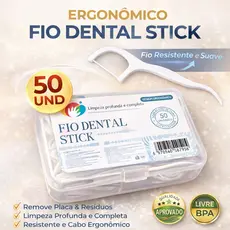 Fio Dental de Haste Floss Pick 50 Unidades  Limpeza Profunda  Higiene Bucal Completa  Uso Diário
