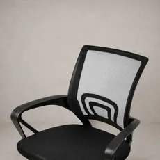 Cadeira de Escritório Encosto Mesh Assento Estofado Base Giratória Executiva Ergonômica