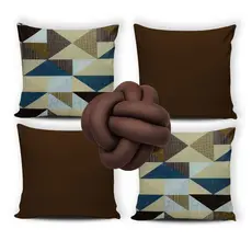 Kit 04 Capa De Almofada Decorativa + Nozinho Escandinavo Moderno Luxo