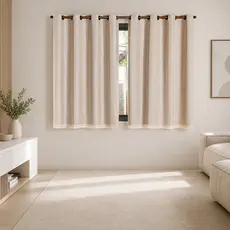 Cortina Blackout PVC Cinza com Voil Liso