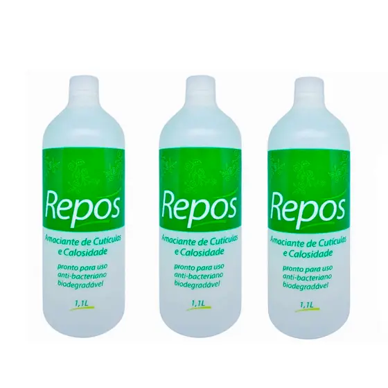 Repos 3 Amaciantes De Cutículas 1100ml - Amolecedor Calosidades e Calos - Pedicure Pedicuro Manicure