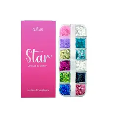 Kit 12 Glitter Nagel - COLEÇÃO STAR (GLITTERS) - 12 Cores