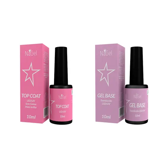 Top Coat Nagel + Gel Base Nagel 10ml - Kit Produtos Para Blindar Unhas