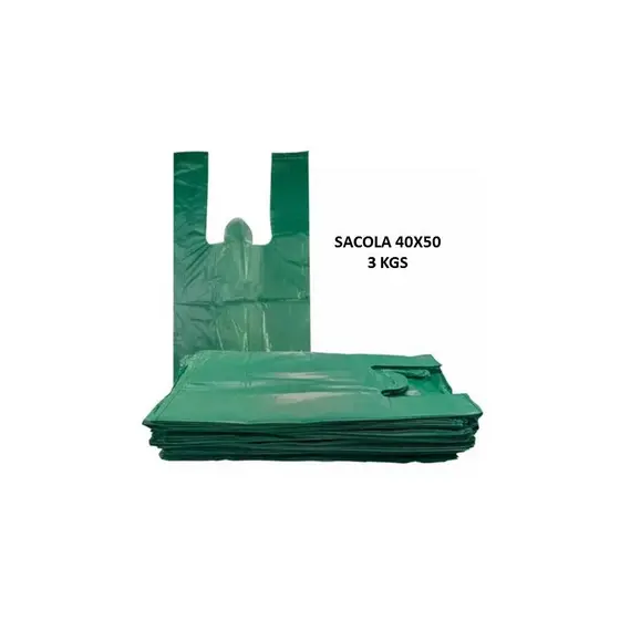 SACOLA VERDE REFORÇADA 3KG 40X50 S
