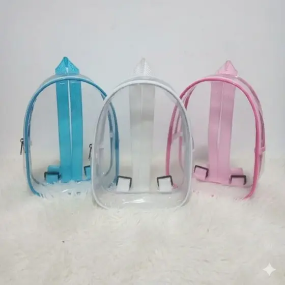 Kit Mochila Infantil Transparente Cristal  para Festa – 30/35/40 Unidades