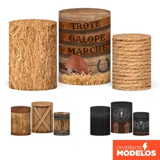 Trio Capas Cilindros Country Cavalo Veste Fácil Em Tecido Com Elástico para Festas Diversos Modelos