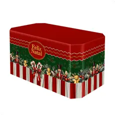 Capa Decorativa Forro de Mesa Natal 3D Sublimado Em Tecido Sublimado
