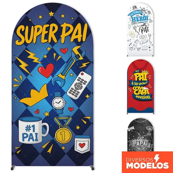Painel Romano Dia dos Pais 2x1m Veste Fácil Tecido Sublimado 3d Decorativo C/Elástico