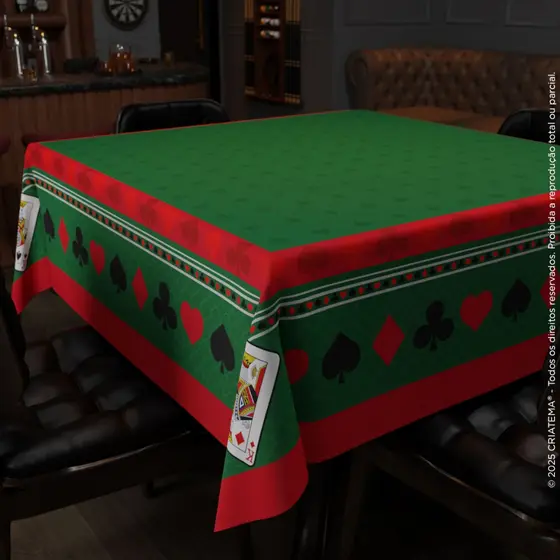 Toalha de Jogo de Cartas Baralho Aveludada 4 e 6 lugares Profissional Poker - TDM-110