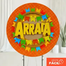 Painel Redondo Festa Junina 1,50x1,50 Tecido Com Elástico Decoração Arraiá – APR-2520