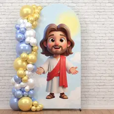 Capa Painel Romano 2x1m Decoração Cristã Religioso Sublimada Veste Fácil C/Elástico