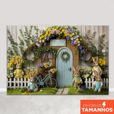 Painel Fundo Fotográfico Sublimado Páscoa Cenário de Foto Sublimado Em Tecido