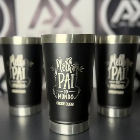 Kit 10 Copos Térmicos 473ml Personalizados a Laser – Seu Nome ou Logo!