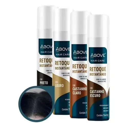 Retoque Capilar Instantâneo Spray Cabelo Cobertura temporária Disfarça Raiz e Cabelos Brancos Todas Cores