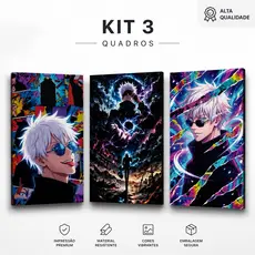 Kit 3 Quadros Gojo Satoru Jujutsu Kaisen Anime Decorativo Gamer - ENVIO Rápido