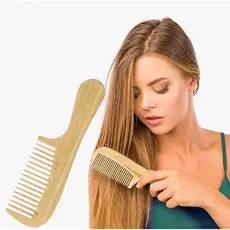 Pente de Bambu Anti-Estático Cabelo Profissional