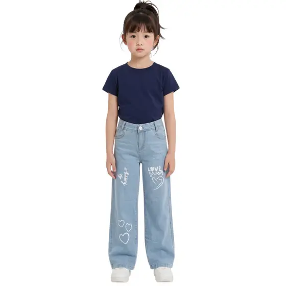 Calça Jeans Wide Leg  Pantalona Infantil Menina juvenil Lançamento