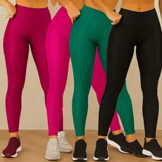 Calça Legging Feminina 3D Leg  Cirrê, Academia, Feminino, Zig Zag, Fitness, Compressão, Modeladora