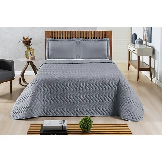 Colcha Cobre Leito King 3 peças Casal King Matelada Microfibra Macia Confortável Cama King Premium