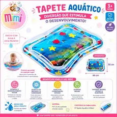 Tapete Infantil Bebê Inflável Água Atividades Sensorial Almofada Menino e Menina