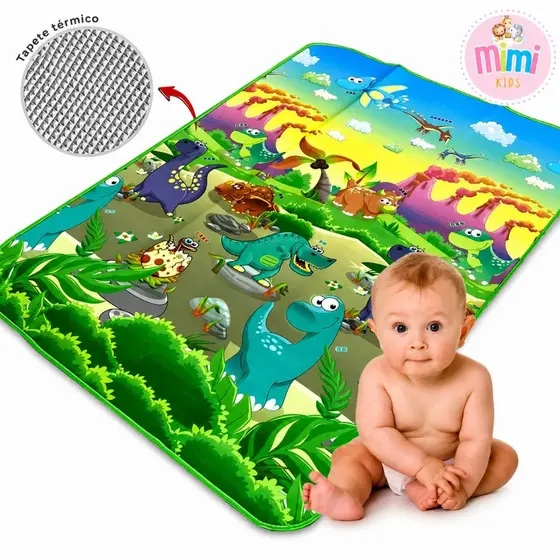 Tapete de Atividades Térmico 180x120  Infantil Emborrachado Educativo Bebê Crianças Tatame Dobrável