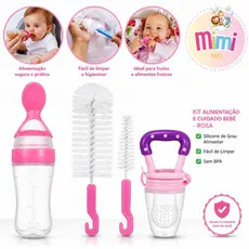 Kit Chupeta Alimentadora - Colher Dosadora - Escova De Lavar Mamadeira