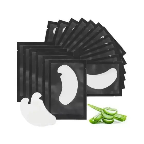 50-200 Pares de Pad Gel Protetor de Pálpebras Alongamento Cílios Patch Pad Gel Preto e  Rosa