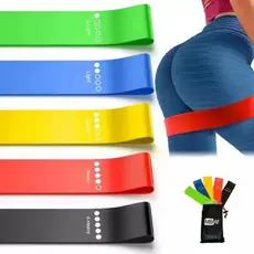 Kit 5 Faixas Elásticas Para Exercícios Físico Multifuncional Yoga Fisioterapia e Treino Academia