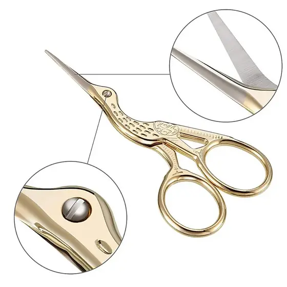 Tesoura De Alfaiataria Pássaro Com Cortador Bordado Croche Design de Sobrancelhas Garça