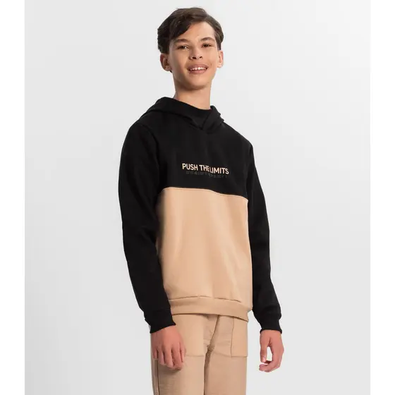 Moletom Juvenil Menino Com Capuz Minty Preto