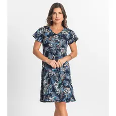 Vestido Curto Feminino Helanca Estampado Select Azul