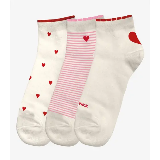 Kit 3 Pares De Meia Cano Curto Infantil Trick Nick Vermelho