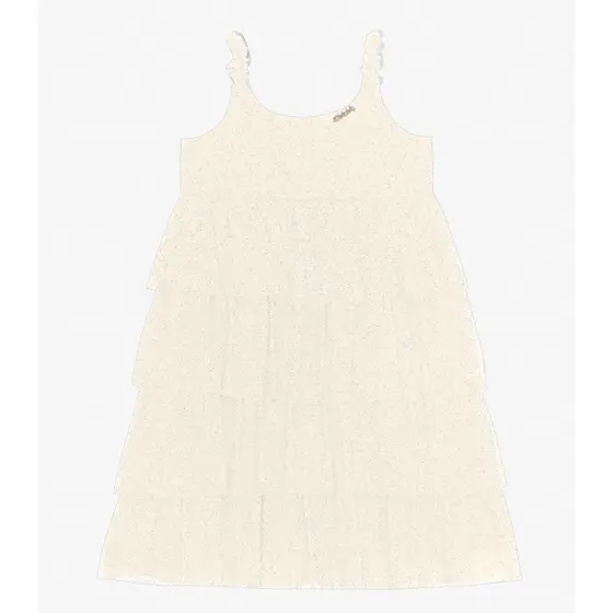 Vestido Infantil em Tule Shine Duo Trick Nick Bege