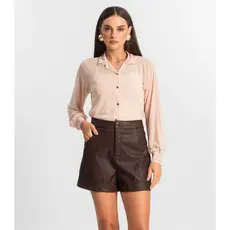 Shorts Feminino Courino Sintético Endless Marrom
