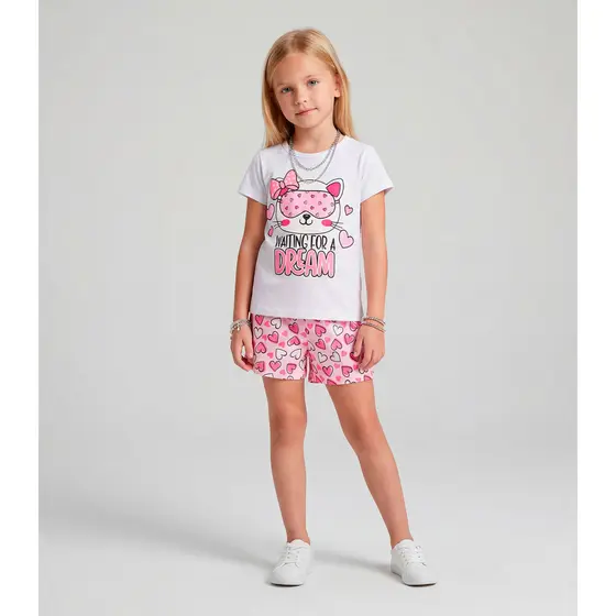 Pijama Infantil Menina Brilha no Escuro Select Branco