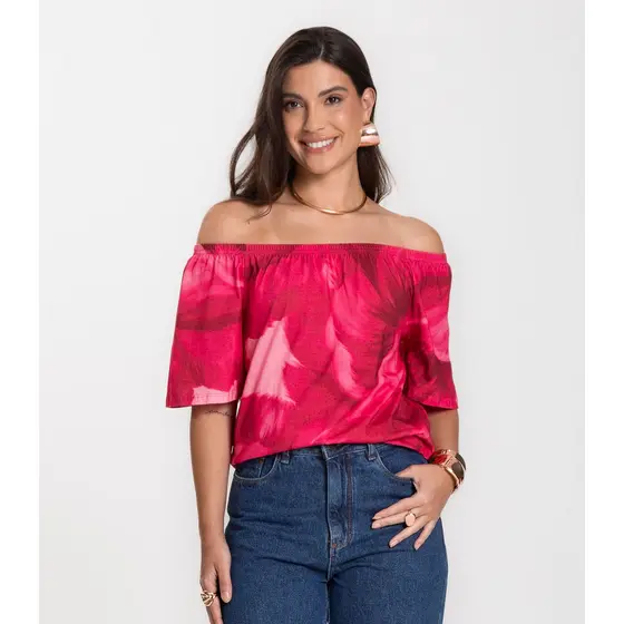 Blusa Feminina Ciganinha Infinita Cor Vermelho