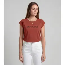 Blusa Feminina Manga Curta Estampada Infinita Cor Laranja