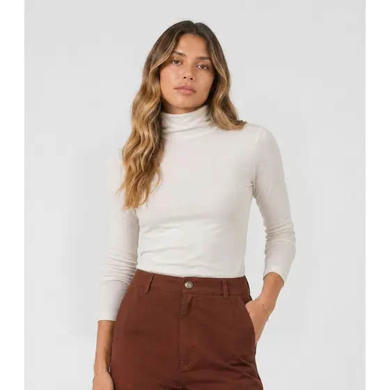 Blusa Feminina Manga Longa Visco Premiere Dianna Bege