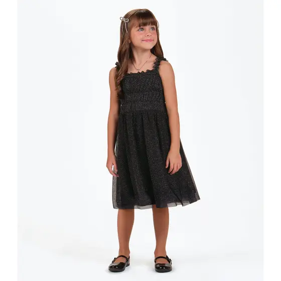 Vestido Menina Cotton Leve Trick Nick Preto
