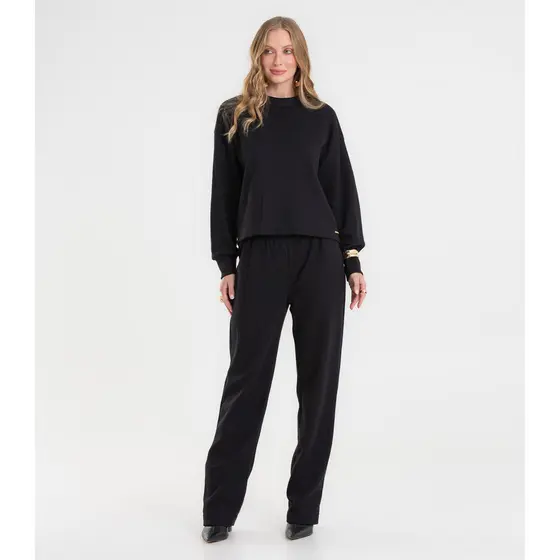 Conjunto Blusão Com Calça Feminino Rovitex Preto